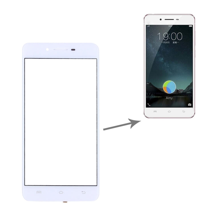 Écran en verre extérieur pour Vivo X6 avec câble flexible du bouton d'accueil