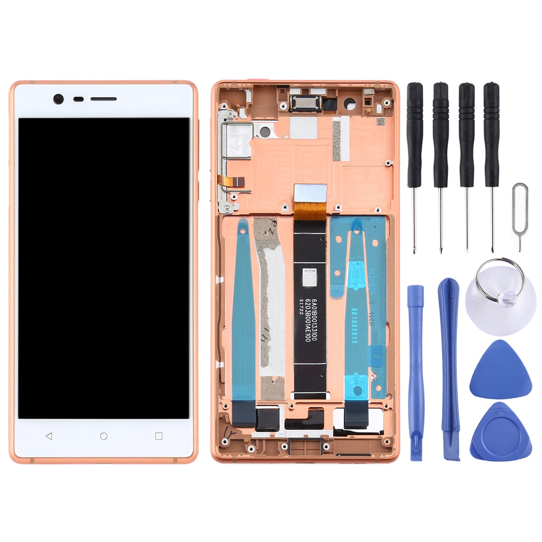 Ecran complet LCD + Tactile + Châssis Nokia 3 TA-1032 Or