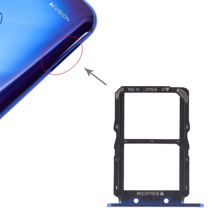 Bandeja de Tarjeta SIM + Bandeja de Tarjeta SIM Para Huawei Honor View 20 (Honor V20) (Azul)