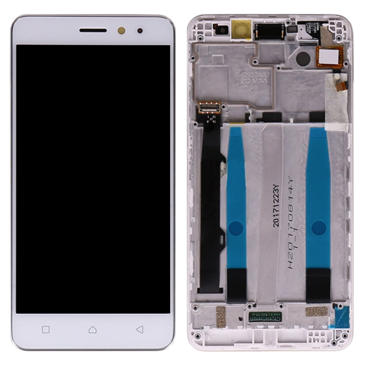 LCD Screen and Digitizer Full Assembly with Frame for Lenovo K6 Power (White)