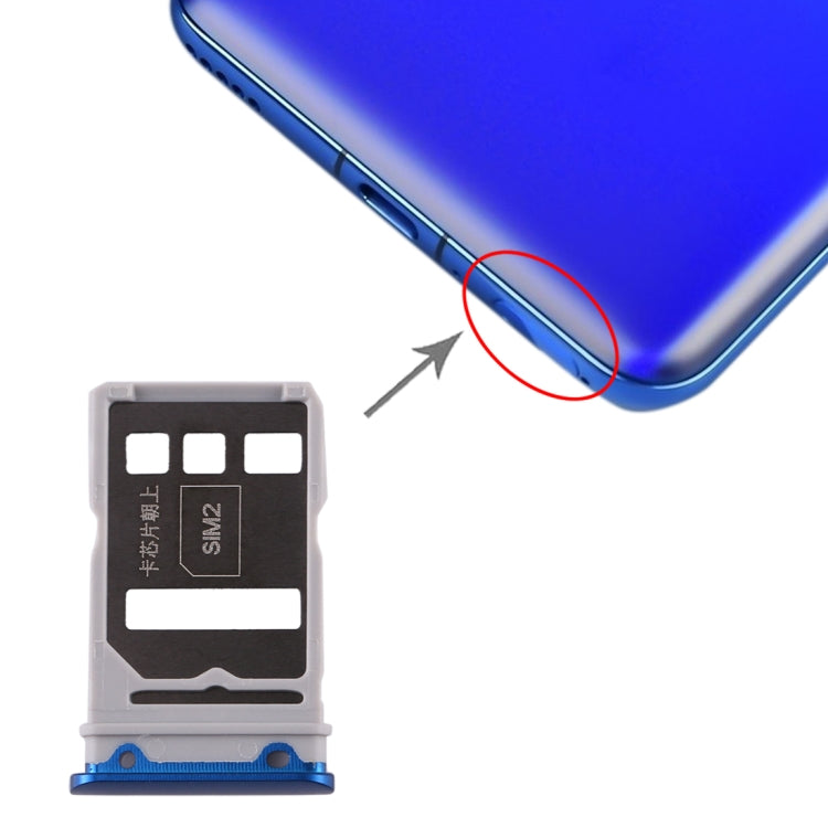 Plateau de carte SIM + Plateau de carte SIM pour Huawei Honor V30 Pro / Honor V30 (Bleu)