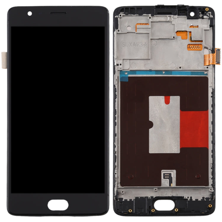 TFT Material LCD Screen and Digitizer Full Assembly with Frame for OnePlus 3 / 3T A3000 A3010 (Black)