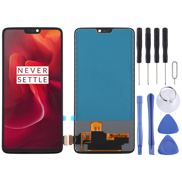 TFT Material LCD Screen and Digitizer Full Assembly for OnePlus 6 A6000 (Black)