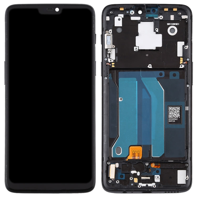 Pantalla LCD de Material TFT y Ensamblaje Completo del Digitalizador con Marco Para OnePlus 6 A6000 (Negro)