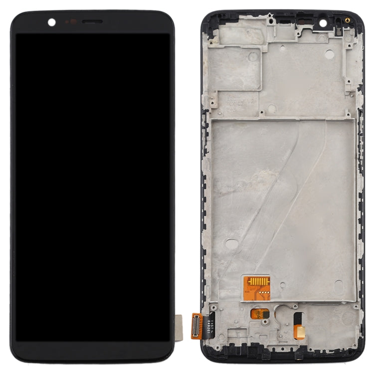 TFT Material LCD Screen and Digitizer Full Assembly with Frame for OnePlus 5T A5010 (Black)