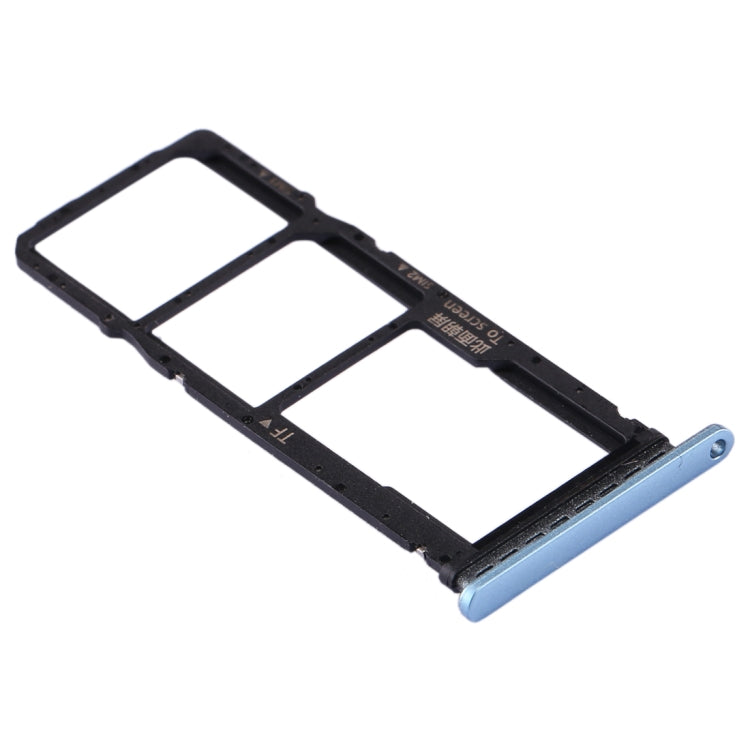 Bandeja de Tarjeta SIM + Bandeja de Tarjeta SIM + Bandeja de Tarjeta Micro SD Para Huawei P40 Lite E / Enjoy 10 (Azul)