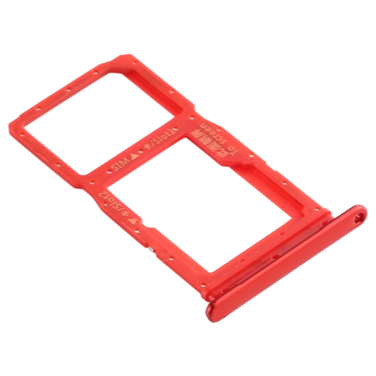 Plateau de carte SIM + plateau de carte SIM / plateau de carte Micro SD pour Huawei Enjoy 10 Plus (rouge)