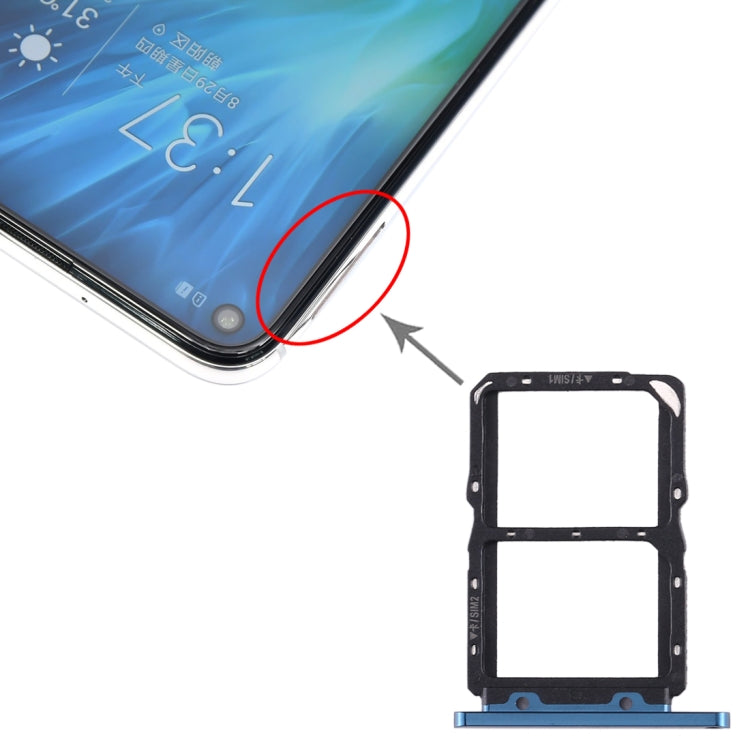 Tiroir Carte SIM + Tiroir Carte SIM pour Huawei Honor 20S (Bleu Foncé)