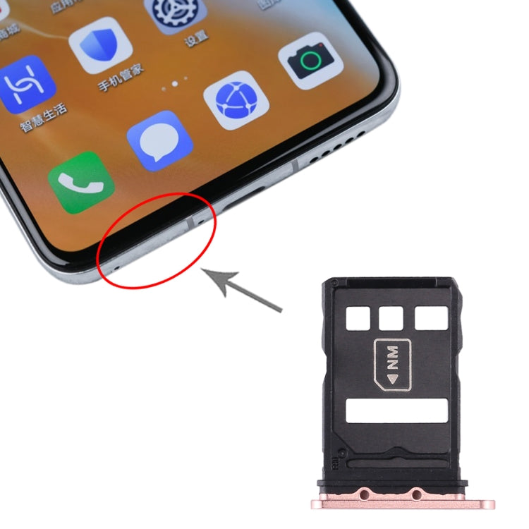 Plateau de carte SIM + plateau de carte NM pour Huawei P40 (or)