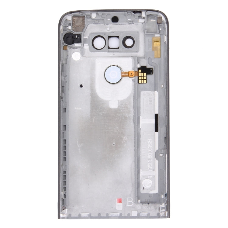Coque arrière en métal avec objectif de caméra arrière et bouton d'empreinte digitale pour LG G5 (gris)