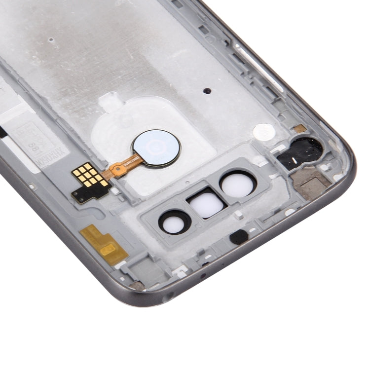 Coque arrière en métal avec objectif de caméra arrière et bouton d'empreinte digitale pour LG G5 (gris)