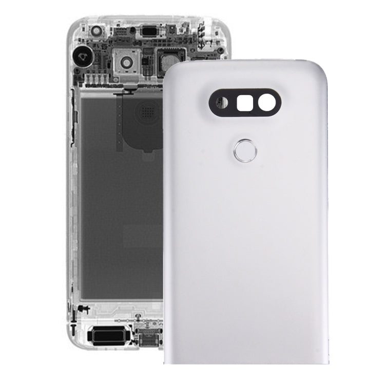 Coque arrière en métal avec objectif de caméra arrière et bouton d'empreinte digitale pour LG G5 (Argent)