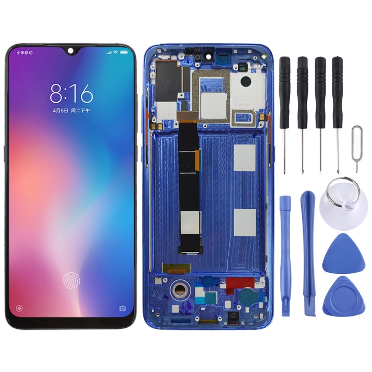 Original Amoled Material LCD Screen and Digitizer Full Assembly with Frame for Xiaomi MI 9 (Blue)