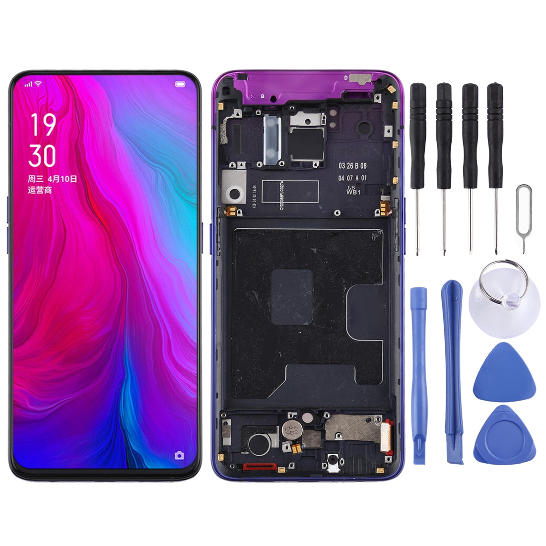 Full Screen LCD + Touch + Frame Oppo Reno Purple