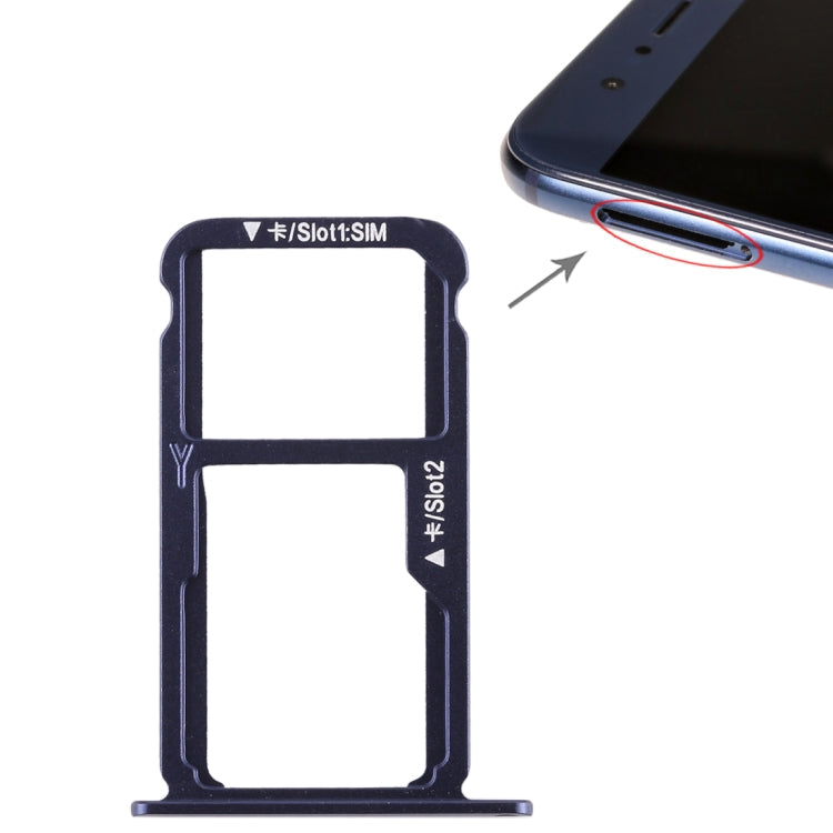 SIM Card Tray + SIM Card / Micro SD Card Tray for Huawei Honor 8 (Blue)