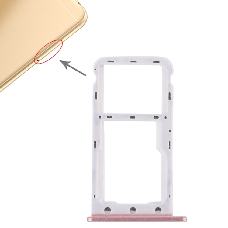 SIM Card Tray + SIM Card / Micro SD Card Tray for Huawei Enjoy 7 (Pink)