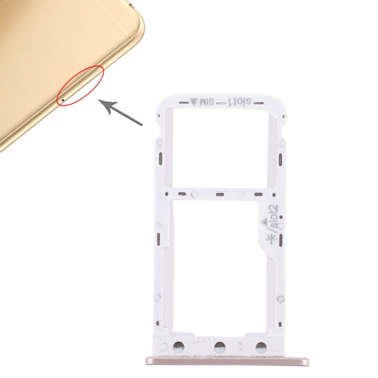 SIM Card Tray + SIM Card / Micro SD Card Tray for Huawei Enjoy 7 (Gold)