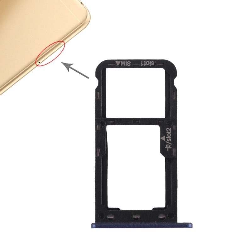 SIM Card Tray + SIM Card / Micro SD Card Tray for Huawei Enjoy 7 (Blue)
