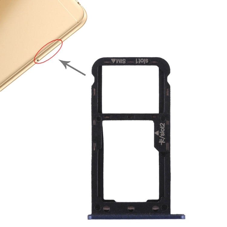 SIM Card Tray + SIM Card / Micro SD Card Tray for Huawei Enjoy 7 (Blue)