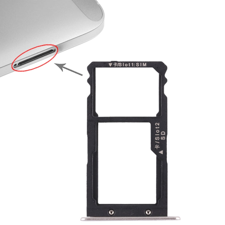 Bandeja de Tarjeta SIM + Bandeja de Tarjeta SIM / Tarjeta Micro SD Para Huawei G8 (Plata)