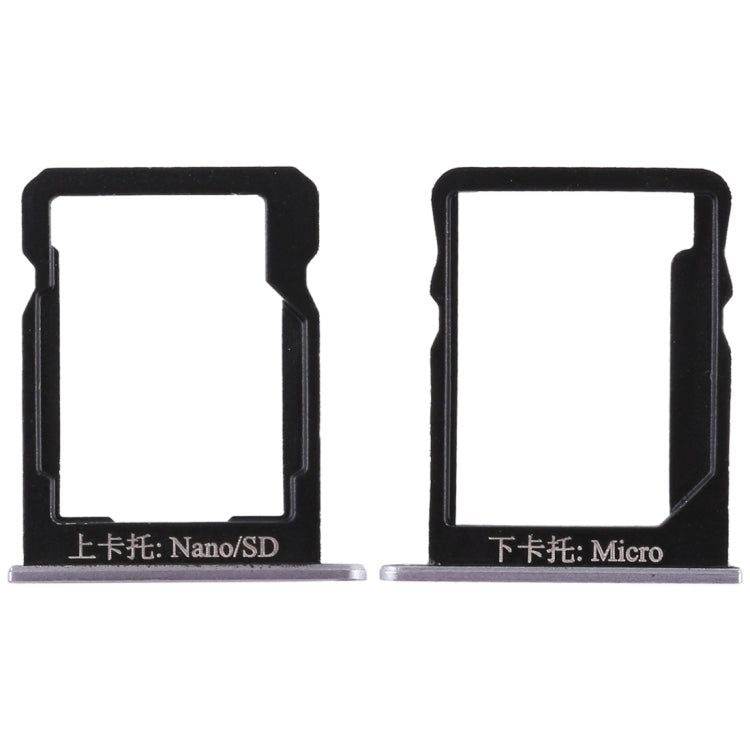 SIM Card Tray + SIM Card / Micro SD Card Tray for Huawei Honor 6 Plus (Grey)