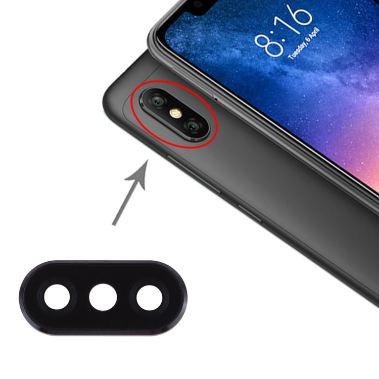 10 caches d'objectif d'appareil photo pour Xiaomi Redmi Note 6 Pro (noir)