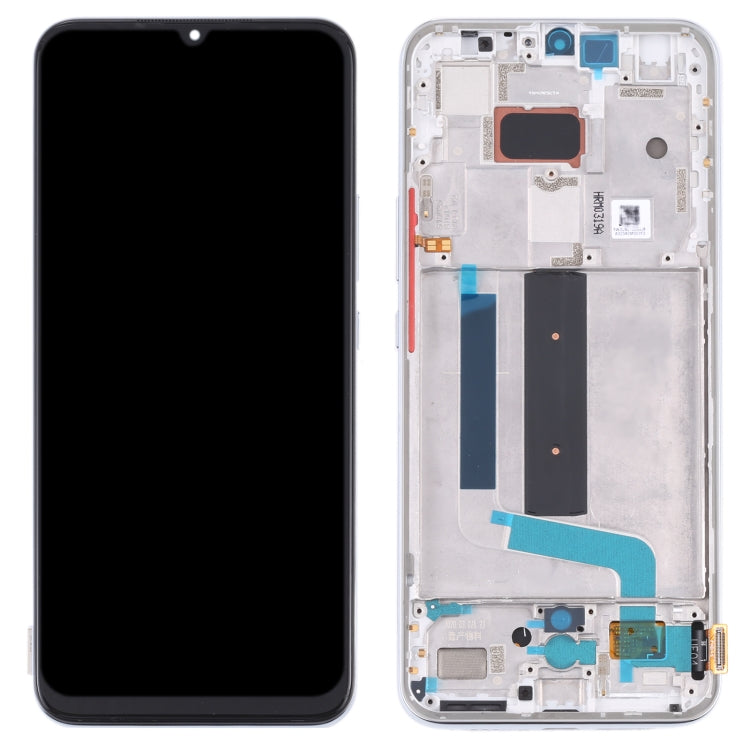Original Amoled Material LCD Screen and Digitizer Full Assembly with Frame for Xiaomi MI 10 Lite 5G (Silver)