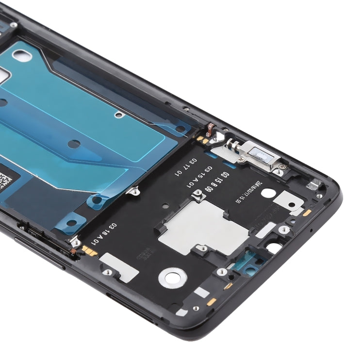 Carcasa Frontal Placa de Bisel de Marco LCD con Teclas Laterales Para OnePlus 6 (Jet Negro)