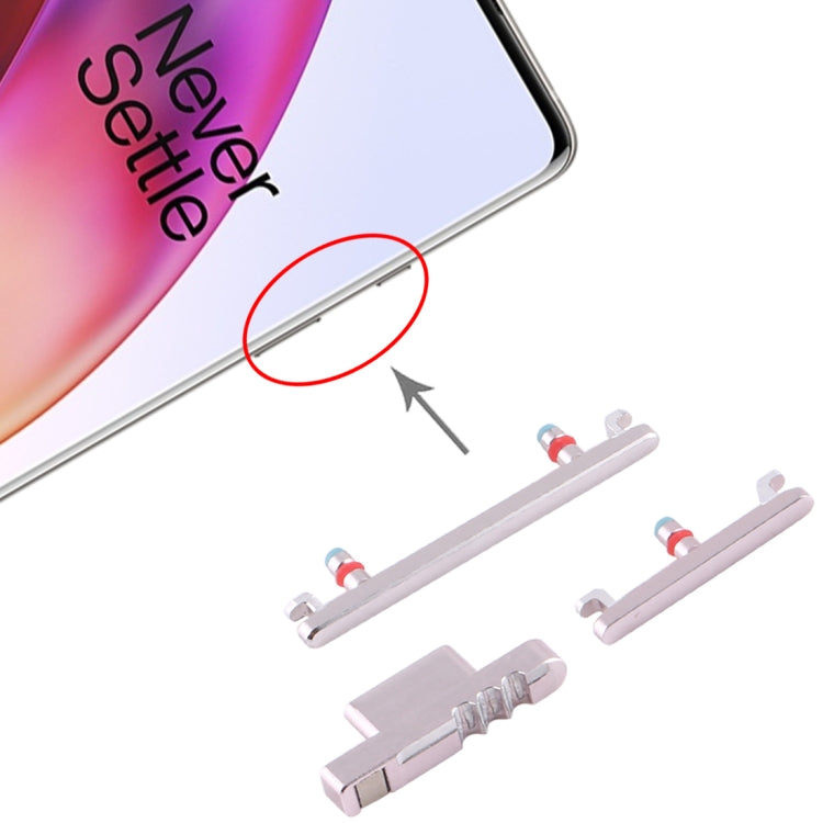 Power Button and Volume Control Button for OnePlus 8 (Silver)