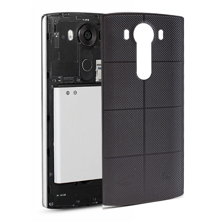 Coque Arrière en Cuir d'Origine avec Adhésif NFC LG V10 (Noir)