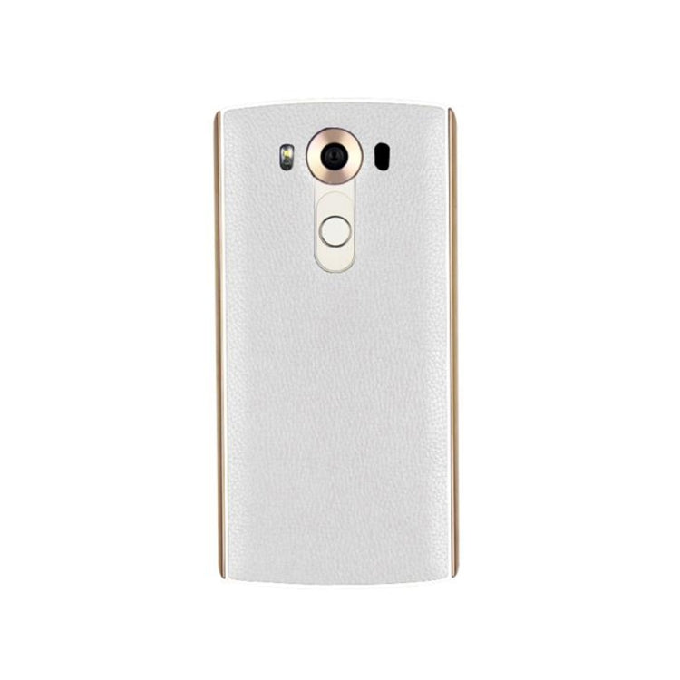 Coque arrière en cuir d'origine avec adhésif NFC pour LG V10 (Blanc)