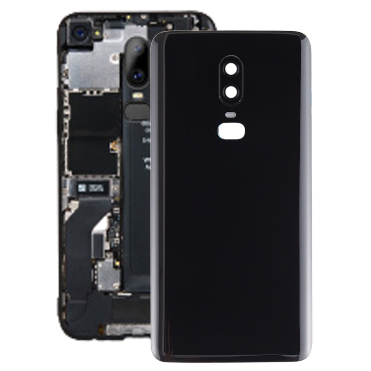 Tapa Trasera de Batería de superficie lisa Para OnePlus 6 (Negro)