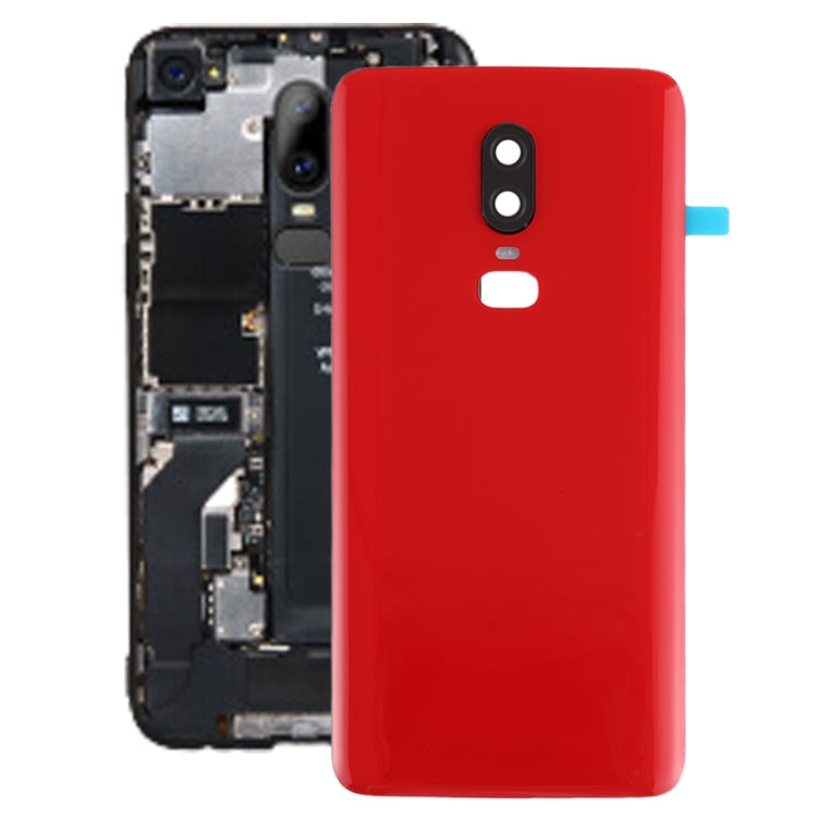 Tapa Trasera de Batería de superficie lisa Para OnePlus 6 (Rojo)