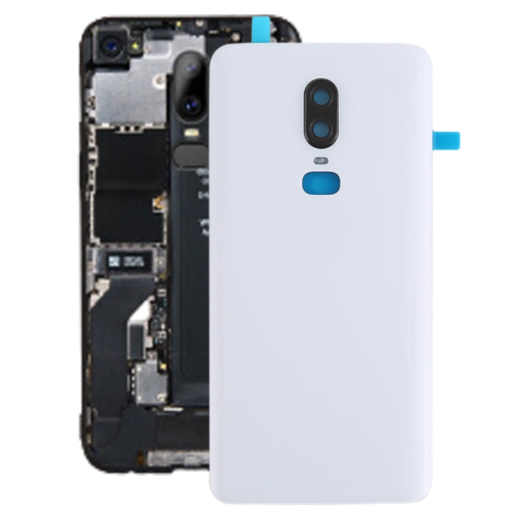 Tapa Trasera de Batería de superficie lisa Para OnePlus 6 (Blanco)