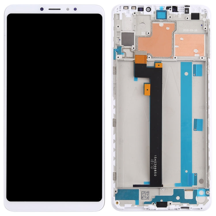 Écran LCD et ensemble complet de numériseur avec cadre pour Xiaomi MI Max 3 (Blanc)