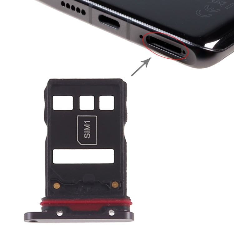 SIM Card Tray + NM Card Tray for Huawei P30 Pro (Black)