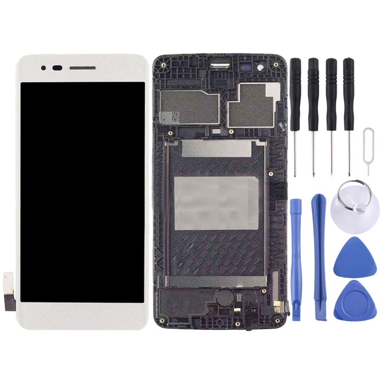 LCD Screen and Digitizer Full Assembly with Frame LG K8 2017 US215 M210 M200N (Silver)