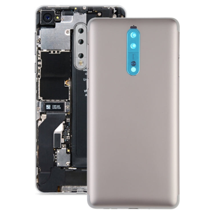 Battery Back Cover with Camera Lens and Side Keys for Nokia 8 (Gold)