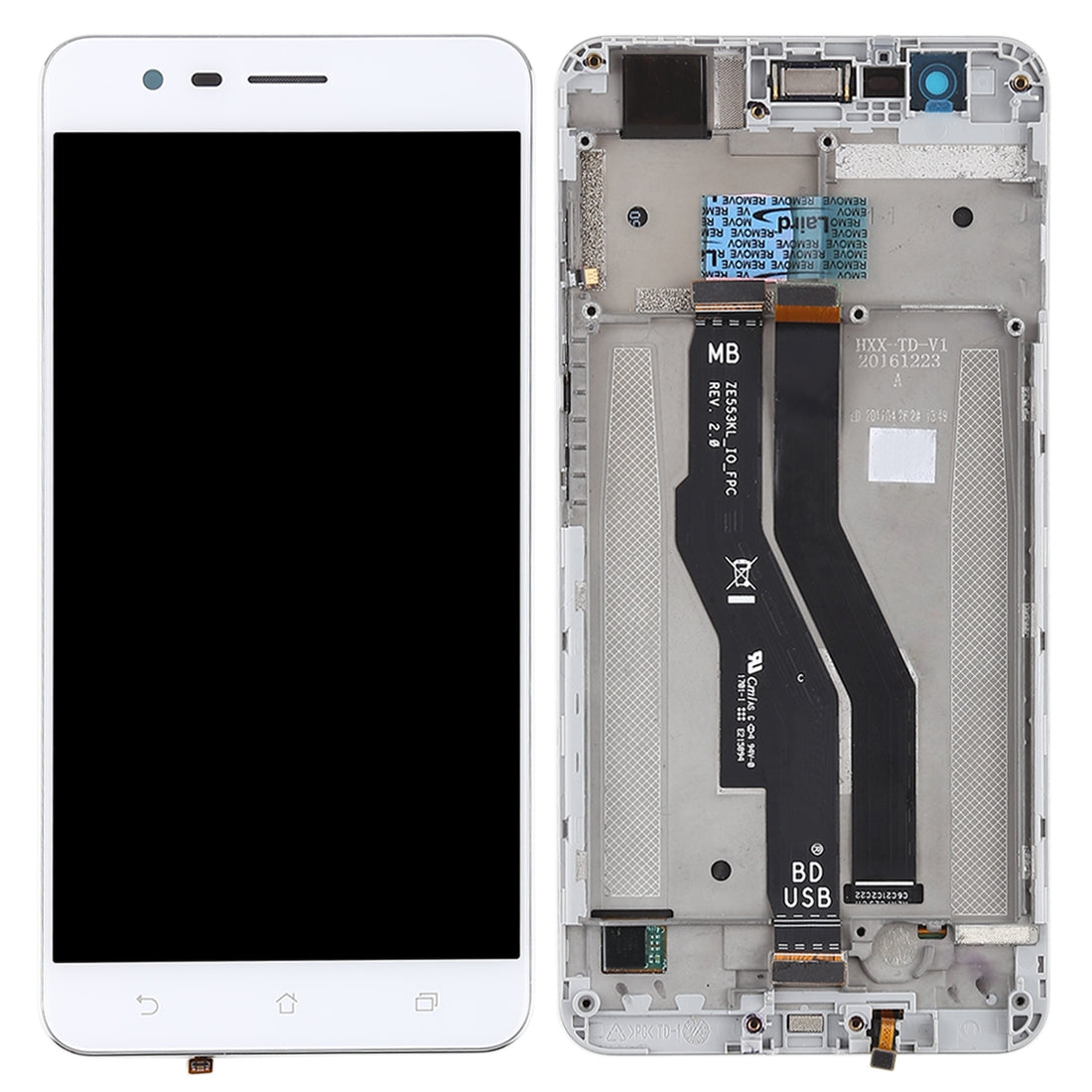 Full Screen LCD + Touch + Frame Asus Zenfone 3 Zoom ZE553KL White