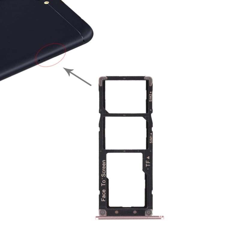 2 Tiroir Carte SIM + Tiroir Carte Micro SD pour Asus Zenfone 4 Max ZC554KL (Or Rose)