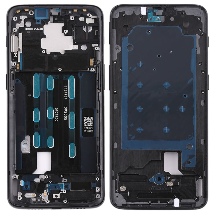 Front Housing LCD Frame Bezel with Side Key for OnePlus 6T (Black)