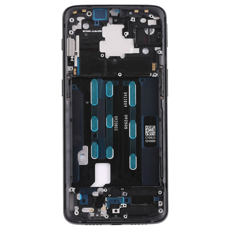 Bisel del Marco LCD de la Carcasa Frontal con llave Lateral Para OnePlus 6T (Negro)