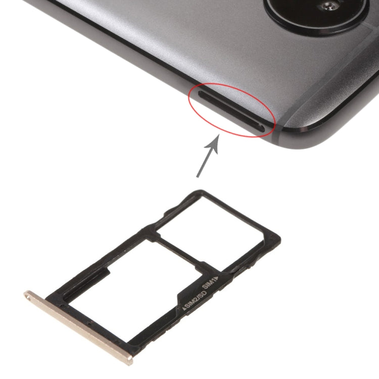 Bandeja de Tarjeta SIM + Bandeja de Tarjeta SIM / Bandeja de Tarjeta Micro SD Para Motorola Moto G5S (Dorado)