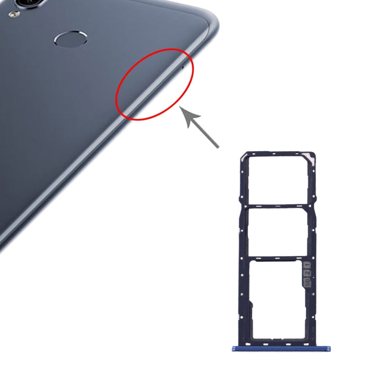 SIM Card Tray + SIM Card Tray + Micro SD Card Tray for Asus Zenfone Max M2 ZB633KL (Blue)