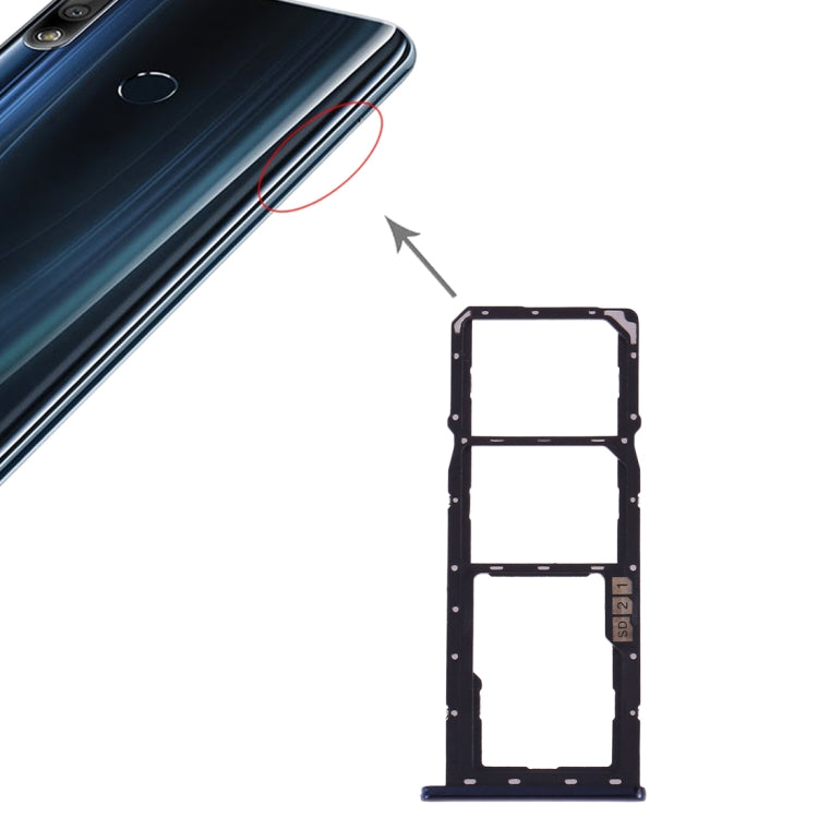 SIM Card Tray + SIM Card Tray + Micro SD Card Tray for Asus Zenfone Max Pro (M2) ZB631KL (Blue)