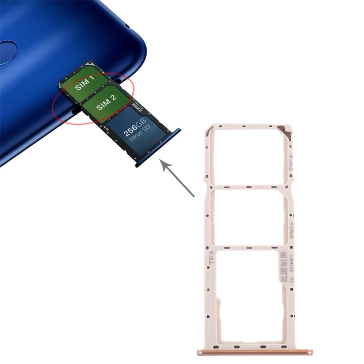 Tiroir Carte SIM + Tiroir Carte Micro SD pour Huawei Honor 8C (Or)