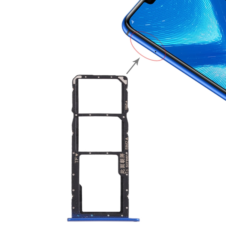 SIM Card Tray + Micro SD Card Tray for Huawei Honor 8X (Blue)