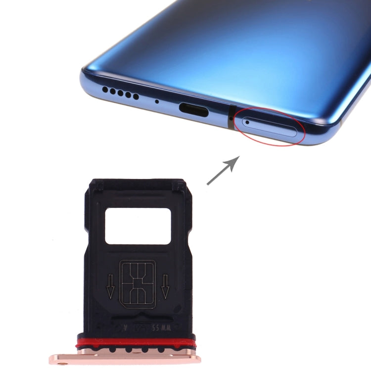 Bandeja de Tarjeta SIM + Bandeja de Tarjeta SIM Para OnePlus 7 Pro (Dorado)