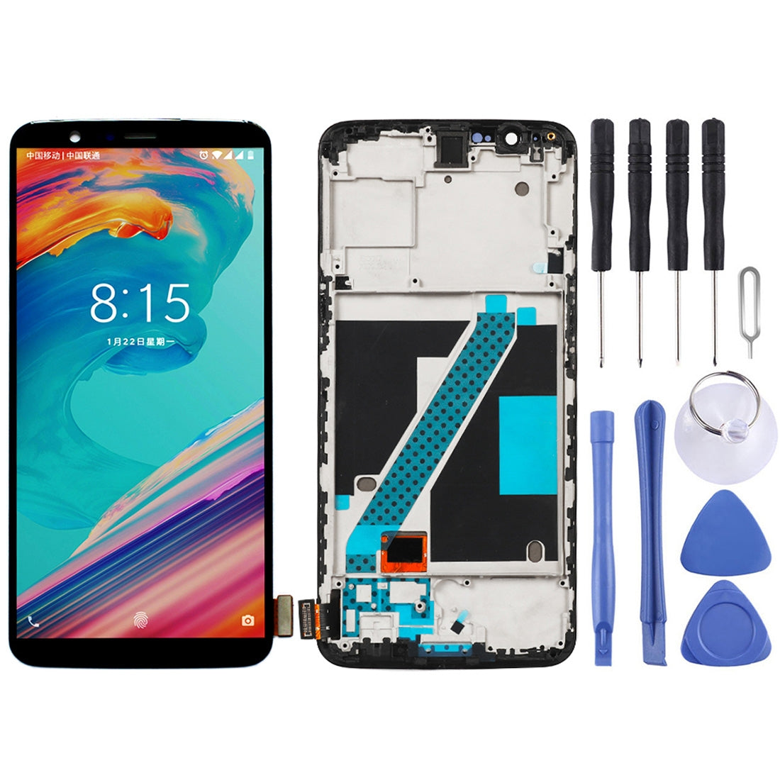 Pantalla Completa LCD + Tactil + Marco OnePlus 5T A5010 Negro