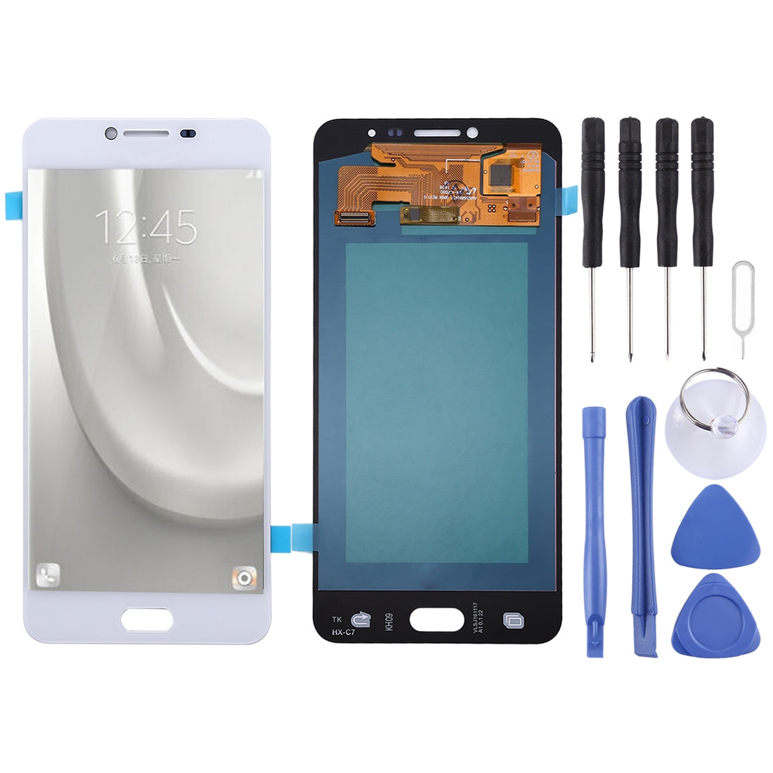 Ecran LCD + Vitre Tactile (Version Oled) Samsung Galaxy C7 Blanc